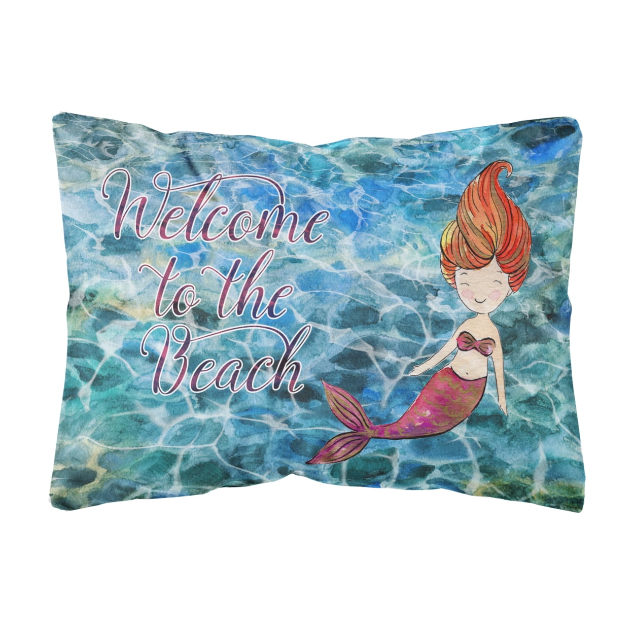 Mermaid Water Welcome Canvas Fabric Decorative Pillow