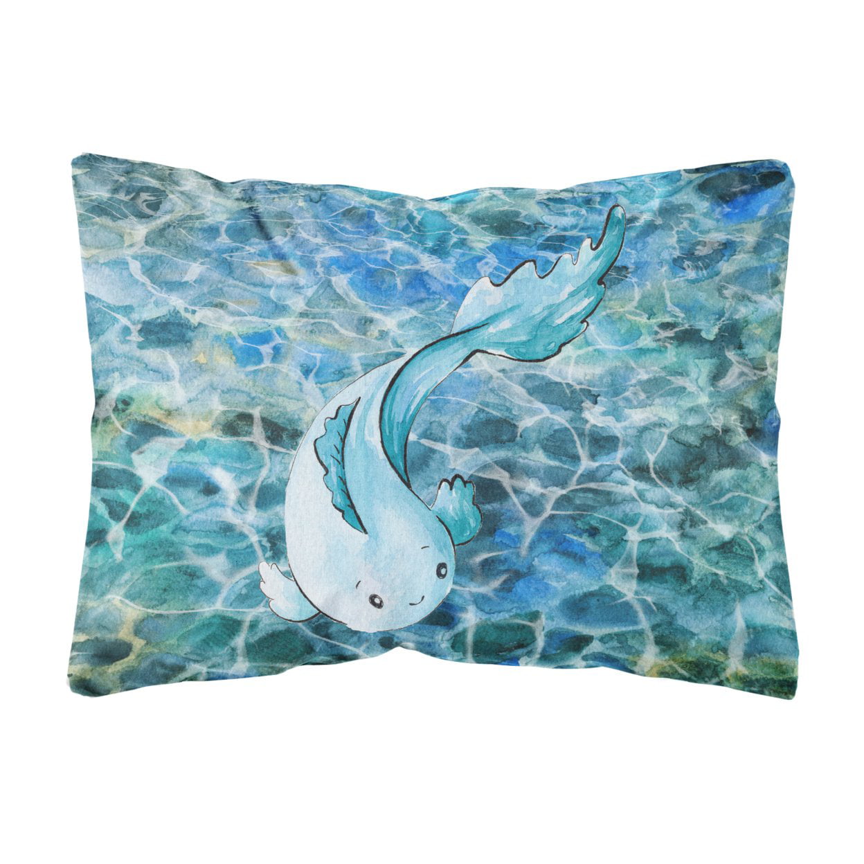 Blue Fish Canvas Fabric Decorative Pillow - Multi-Colored