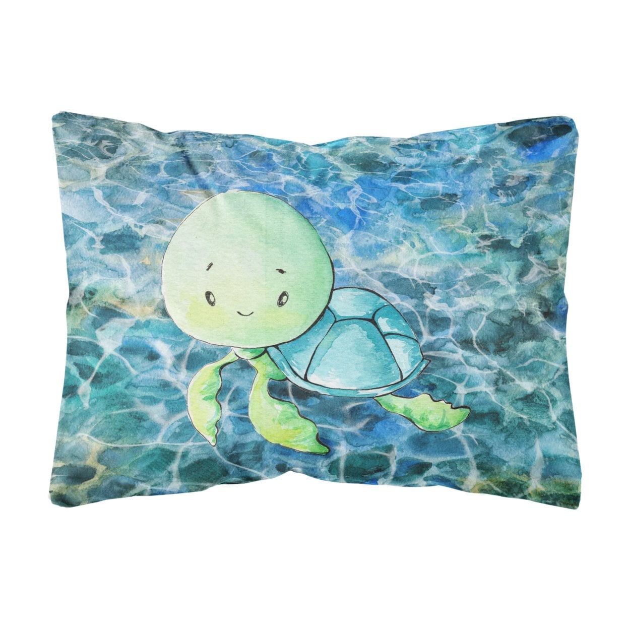 Sea Turtle Canvas Fabric Decorative Pillow - Multi-Colored