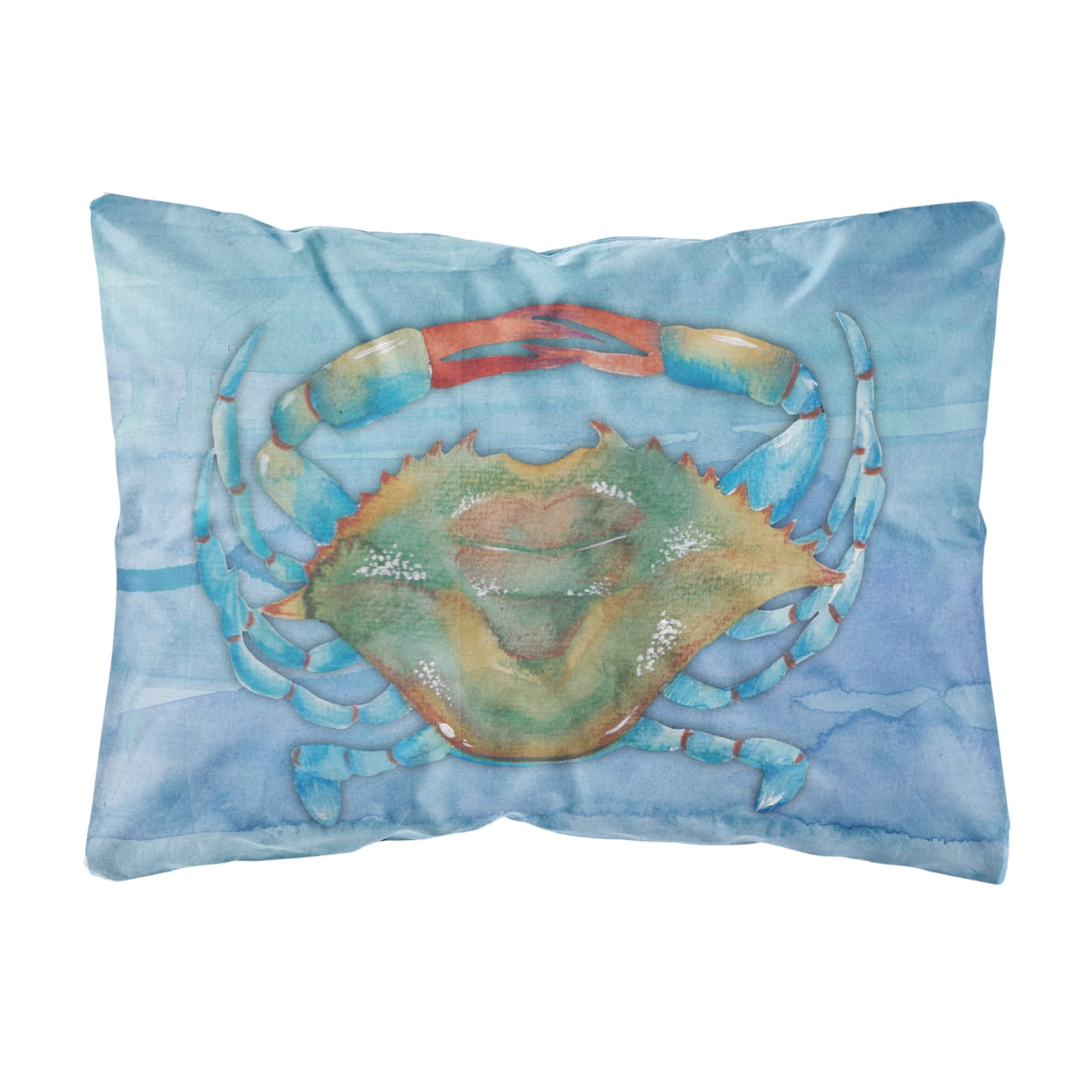 Blue Crab Canvas Fabric Decorative Pillow