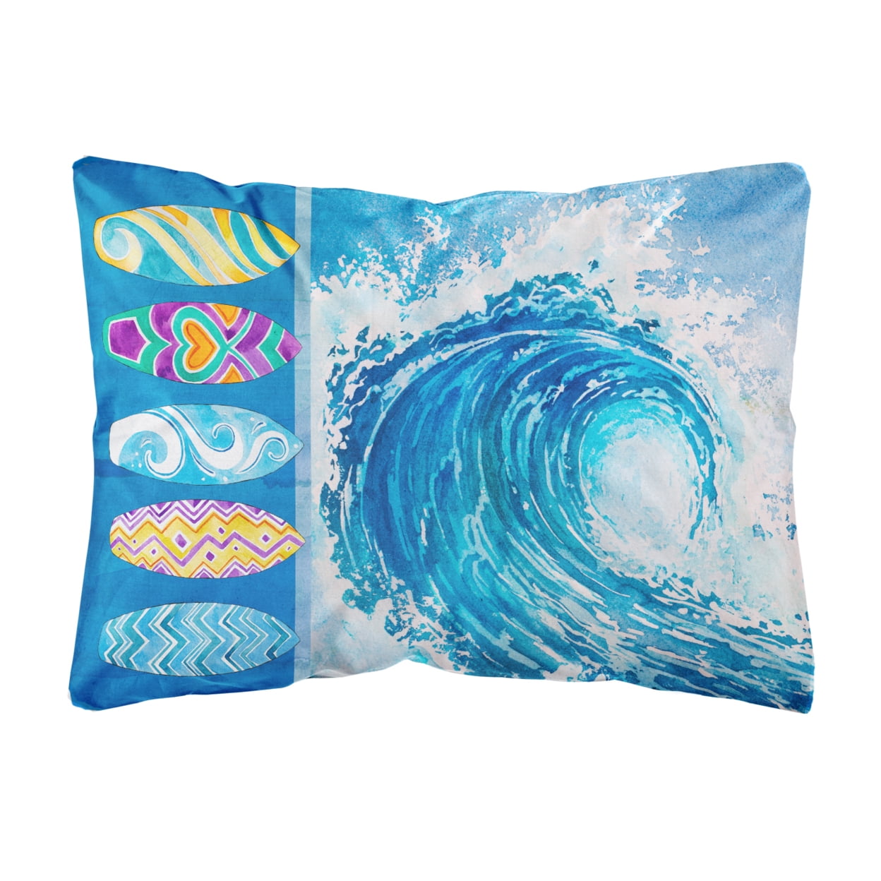 Surf Boards and Wave Canvas Fabric Decorative Pillow