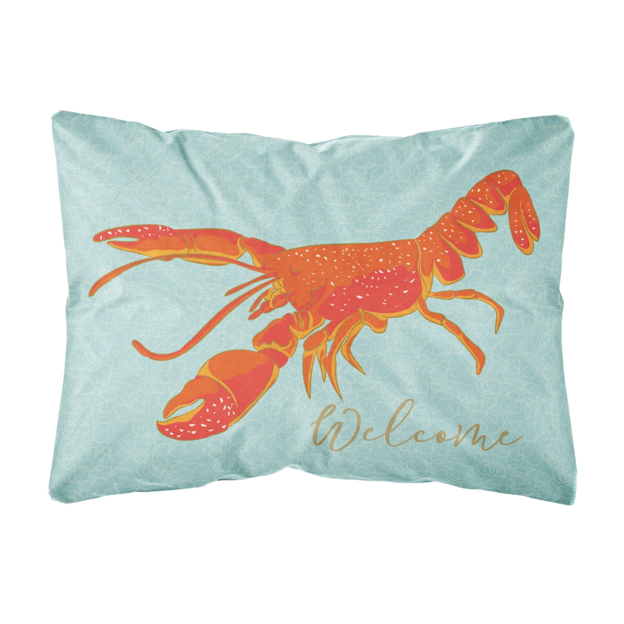 BB8534PW1216 Lobster Welcome Canvas Fabric Decorative Pillow