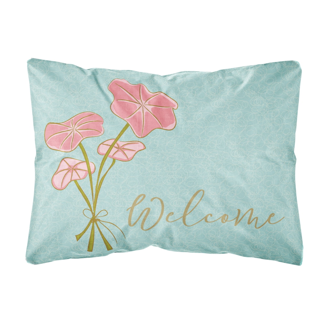 Bunch of Flowers Welcome Canvas Fabric Decorative Pillow