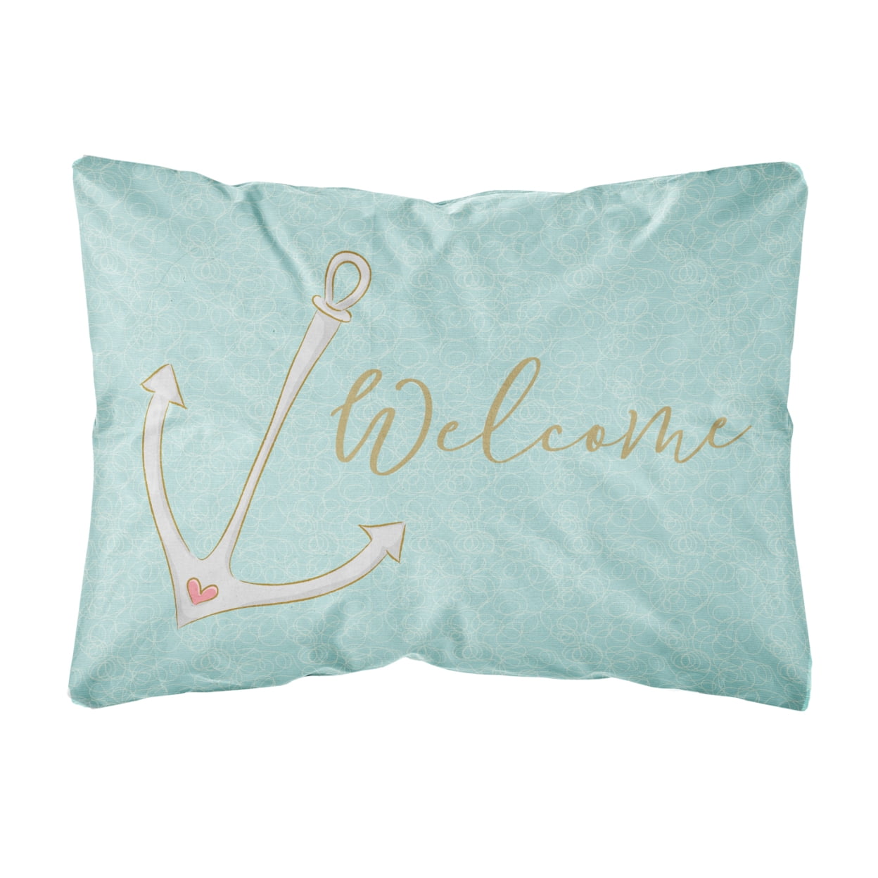 BB8558PW1216 Anchor Welcome Canvas Fabric Decorative Pillow