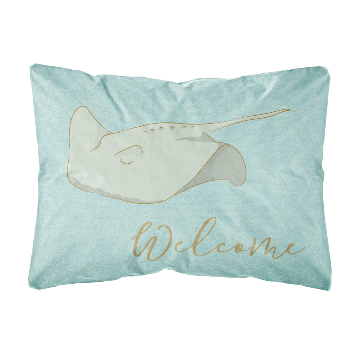Sting Ray Welcome Canvas Fabric Decorative Pillow