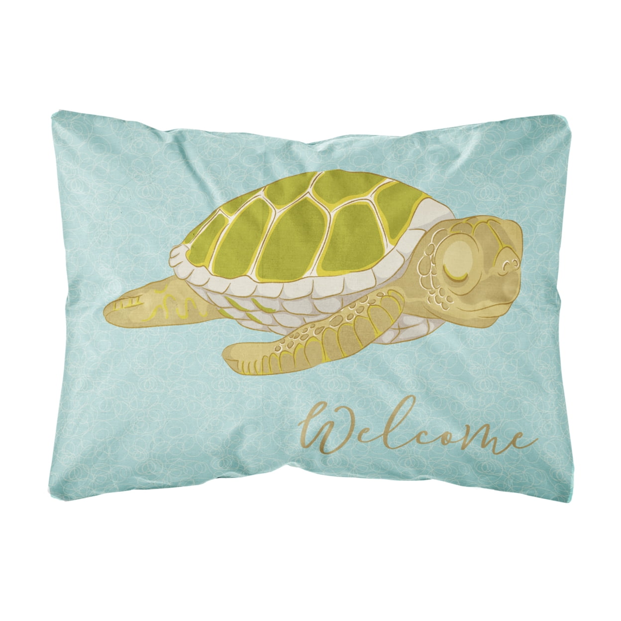 BB8562PW1216 Sea Turtle Welcome Canvas Fabric Decorative Pillow