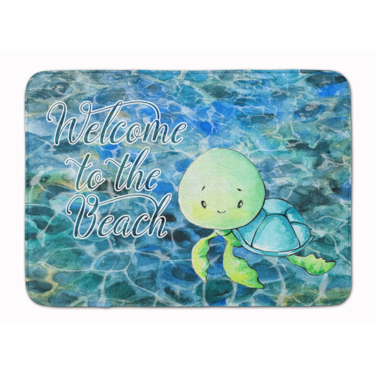 BB8520RUG Sea Turtle Welcome Machine Washable Memory Foam Mat