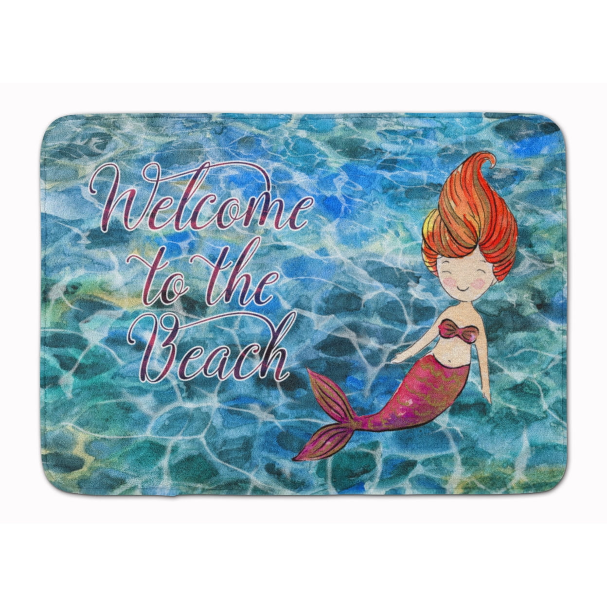 Mermaid Water Welcome Machine Washable Memory Foam Mat - Multi-Colored