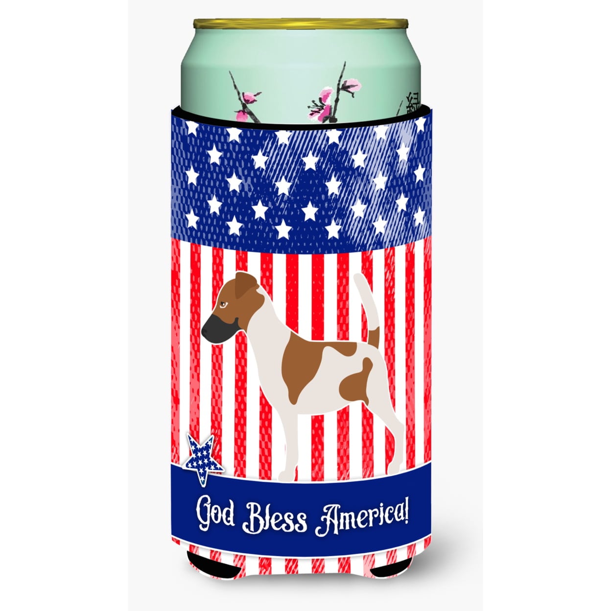 BB8360TBC Smooth Fox Terrier American Tall Boy Beverage Insulator Hugger