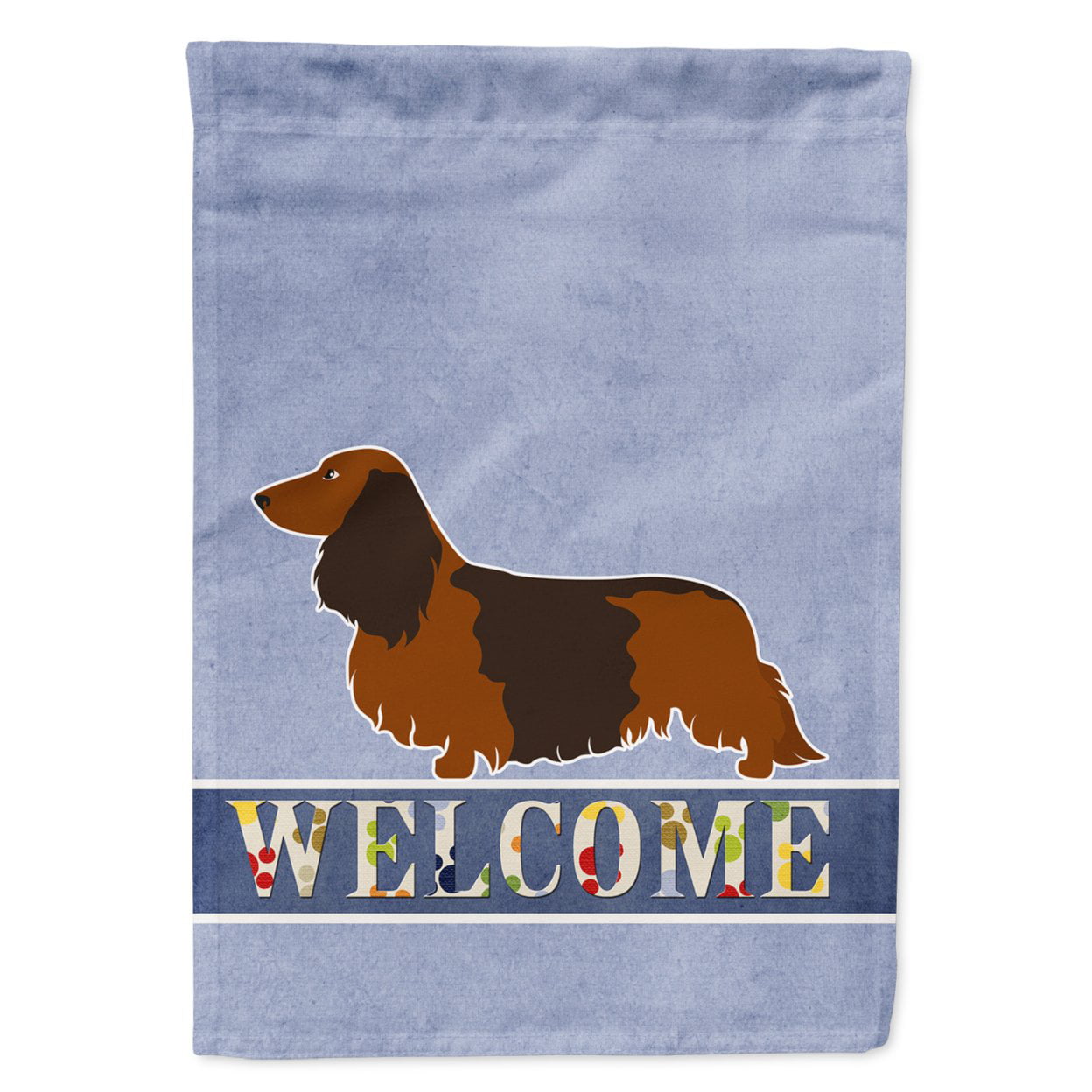 Longhaired Dachshund Welcome Flag Garden