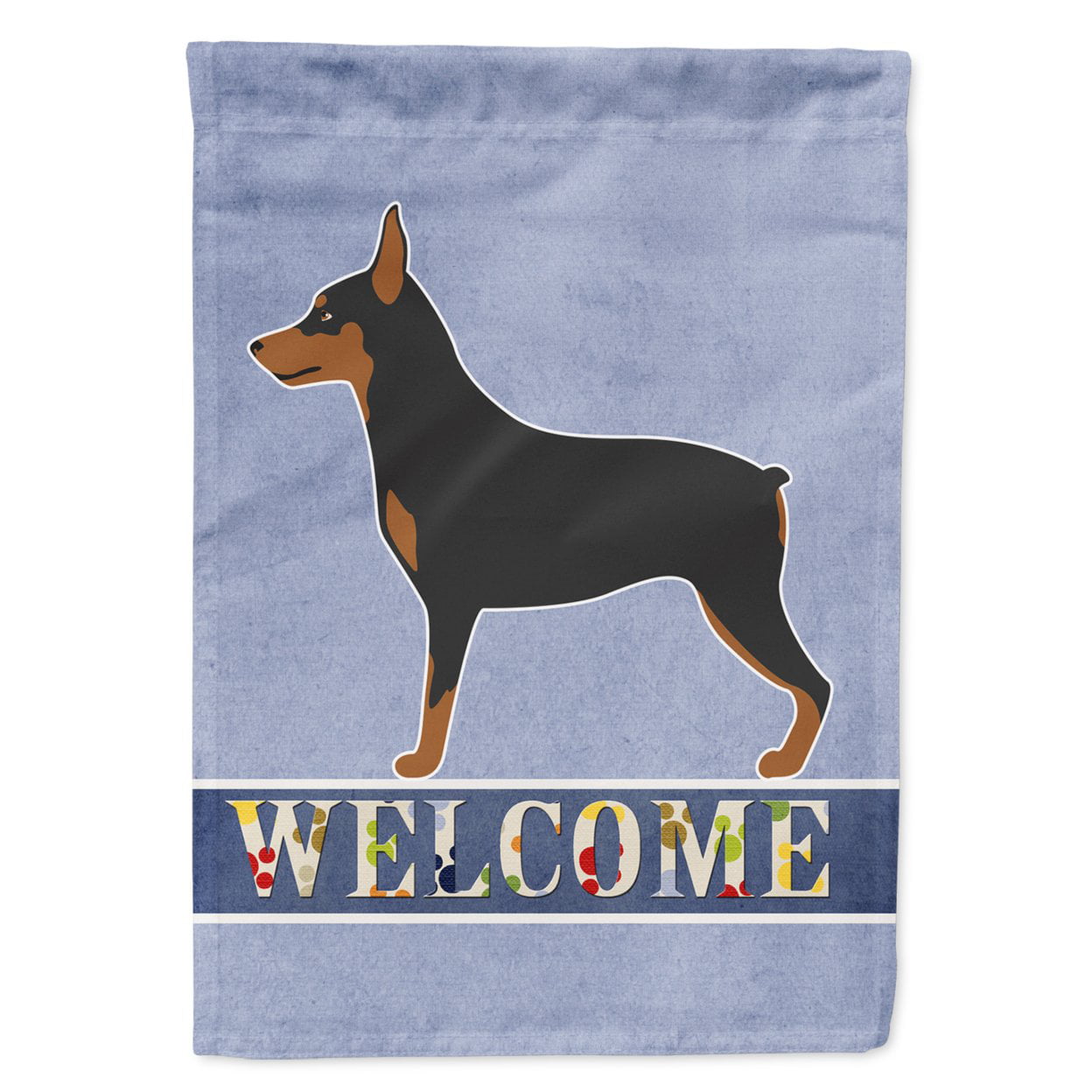 Miniature Pinscher Welcome Flag Garden