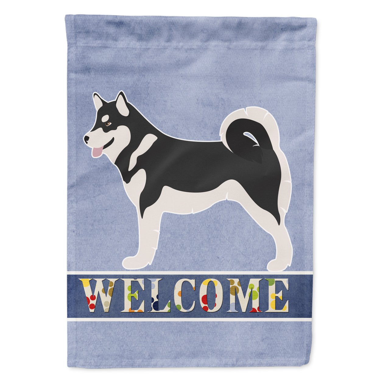 Alaskan Malamute Welcome Flag Garden - Multi-Colored