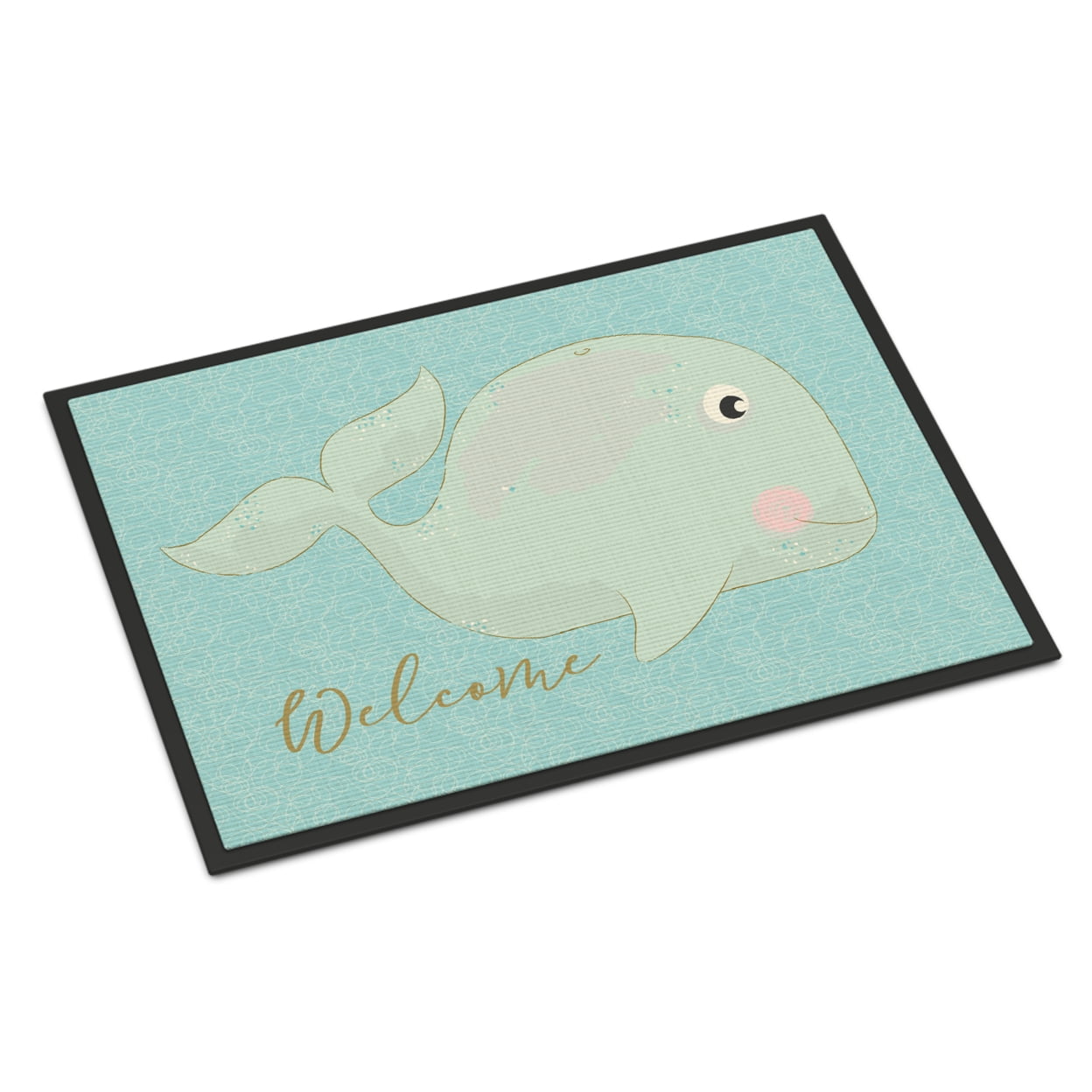 Whale Welcome Indoor Or Outdoor Mat - Multicolored - 24 x 36 in.