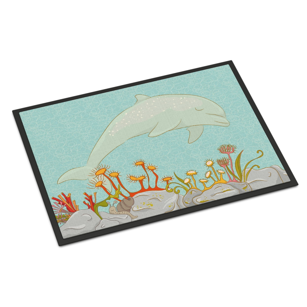 Dolphin Underwater Scene Indoor Or Outdoor Mat - Multicolored - 24 x 36 in.