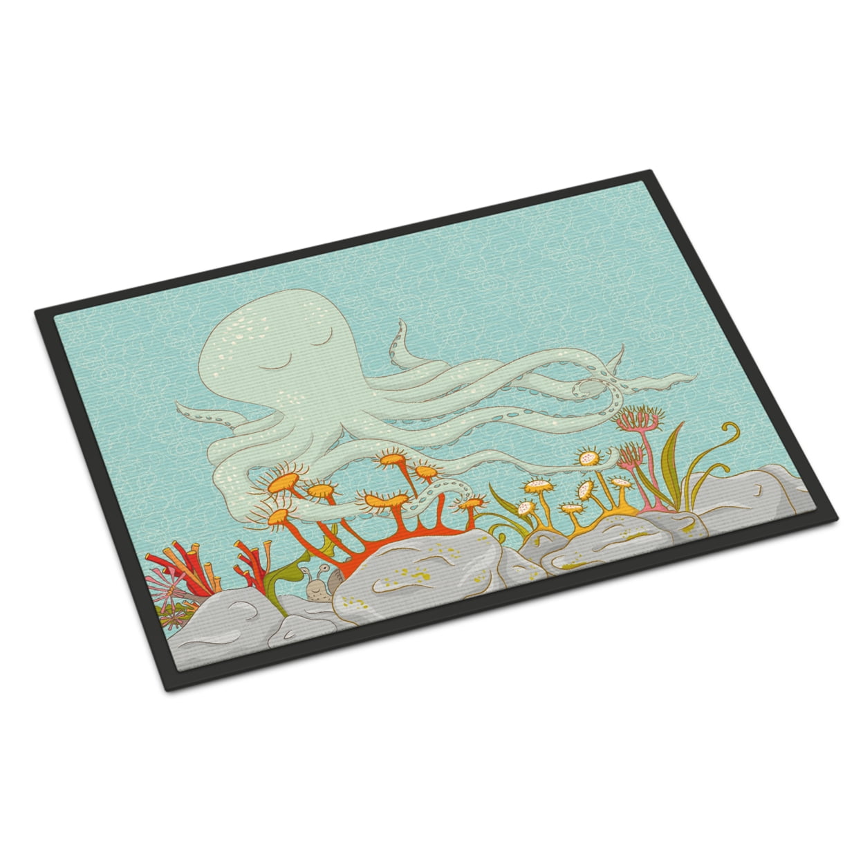 Octopus Underwater Scene Indoor Or Outdoor Mat - Multicolored - 24 x 36 in.