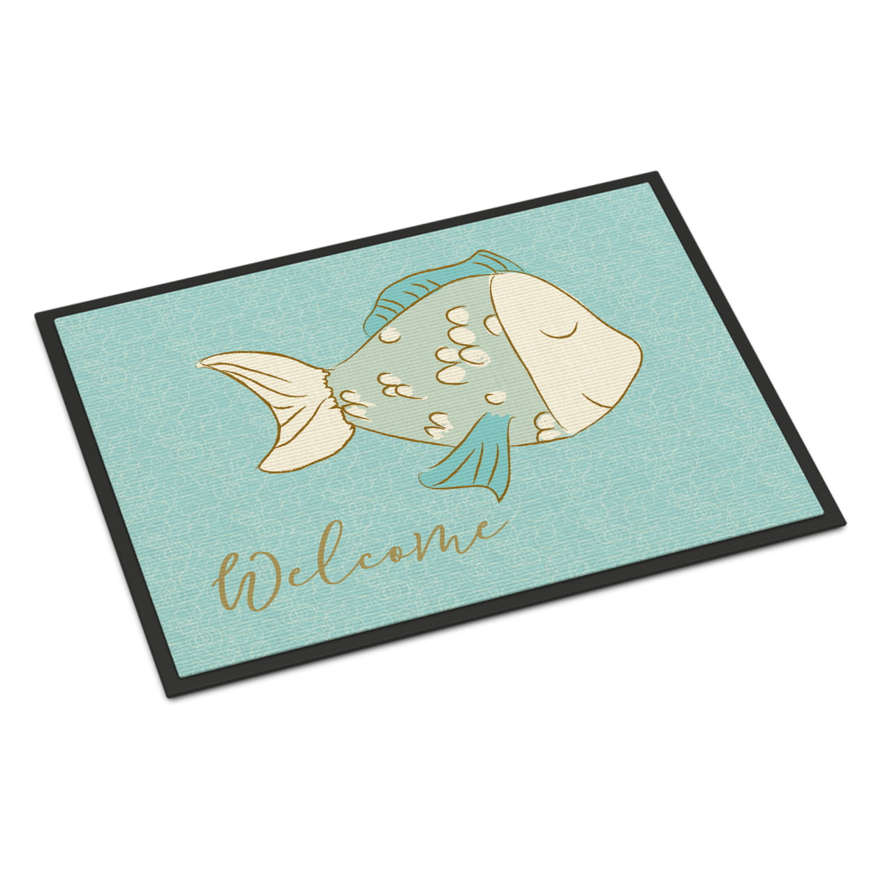 Blue Fish Welcome Indoor Or Outdoor Mat - 24 x 36 in.