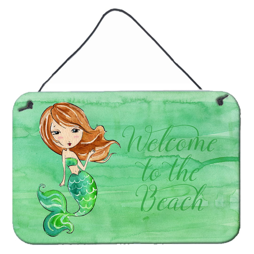 Mermaid Welcome Green Wall Or Door Hanging Prints
