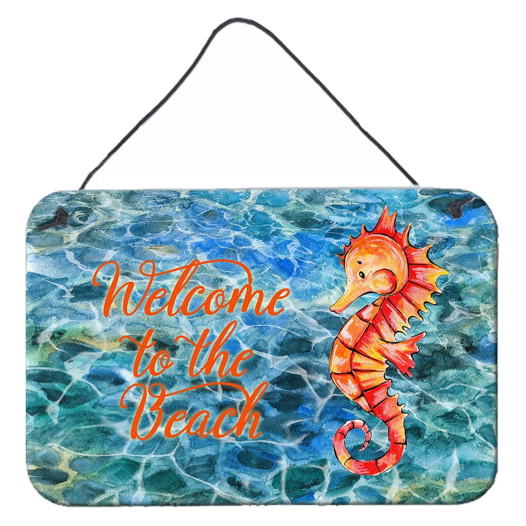 Picture of Carolines Treasures BB8519DS812 Seahorse Welcome Wall Or Door Hanging Prints