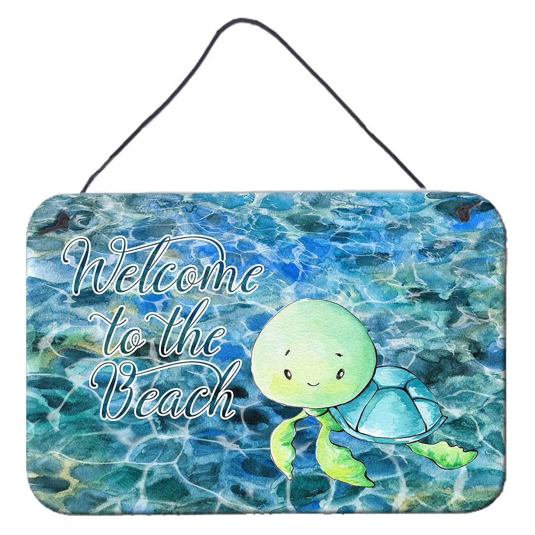 Sea Turtle Welcome Wall Or Door Hanging Prints - purple