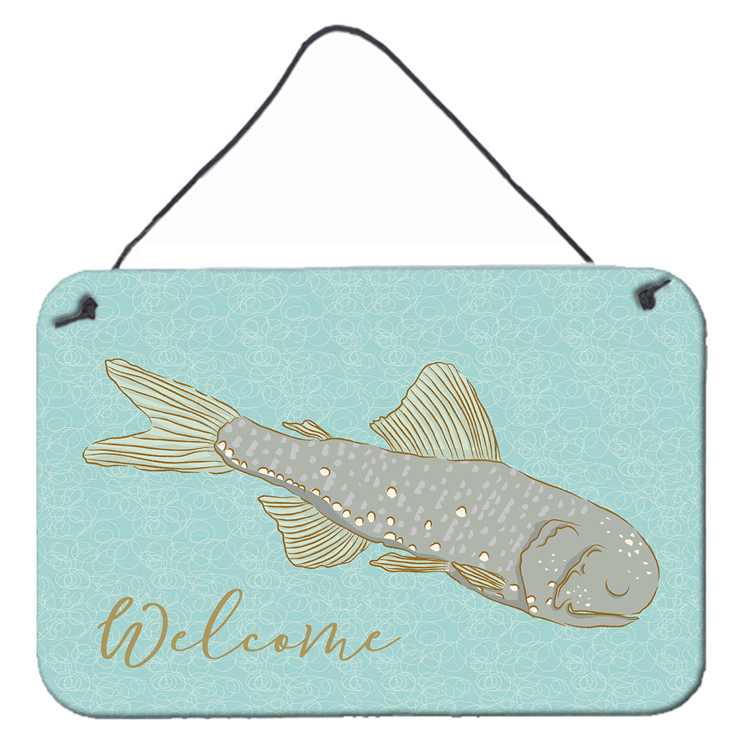Fish Welcome Wall Or Door Hanging Prints - Multi Colored - 8 x 12 in.