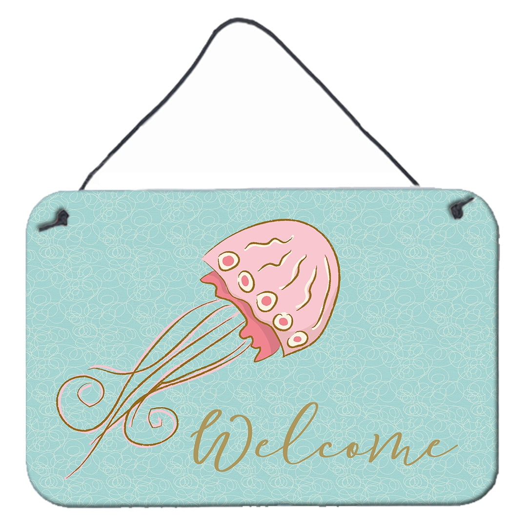 Jelly Fish Welcome Wall Or Door Hanging Prints - Multi Colored - 8 x 12 in.