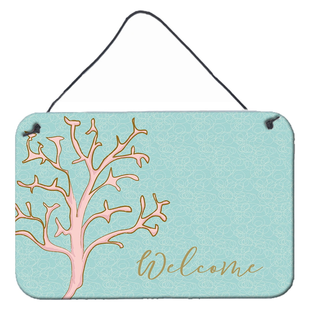 Picture of Carolines Treasures BB8556DS812 Coral Welcome Wall Or Door Hanging Prints