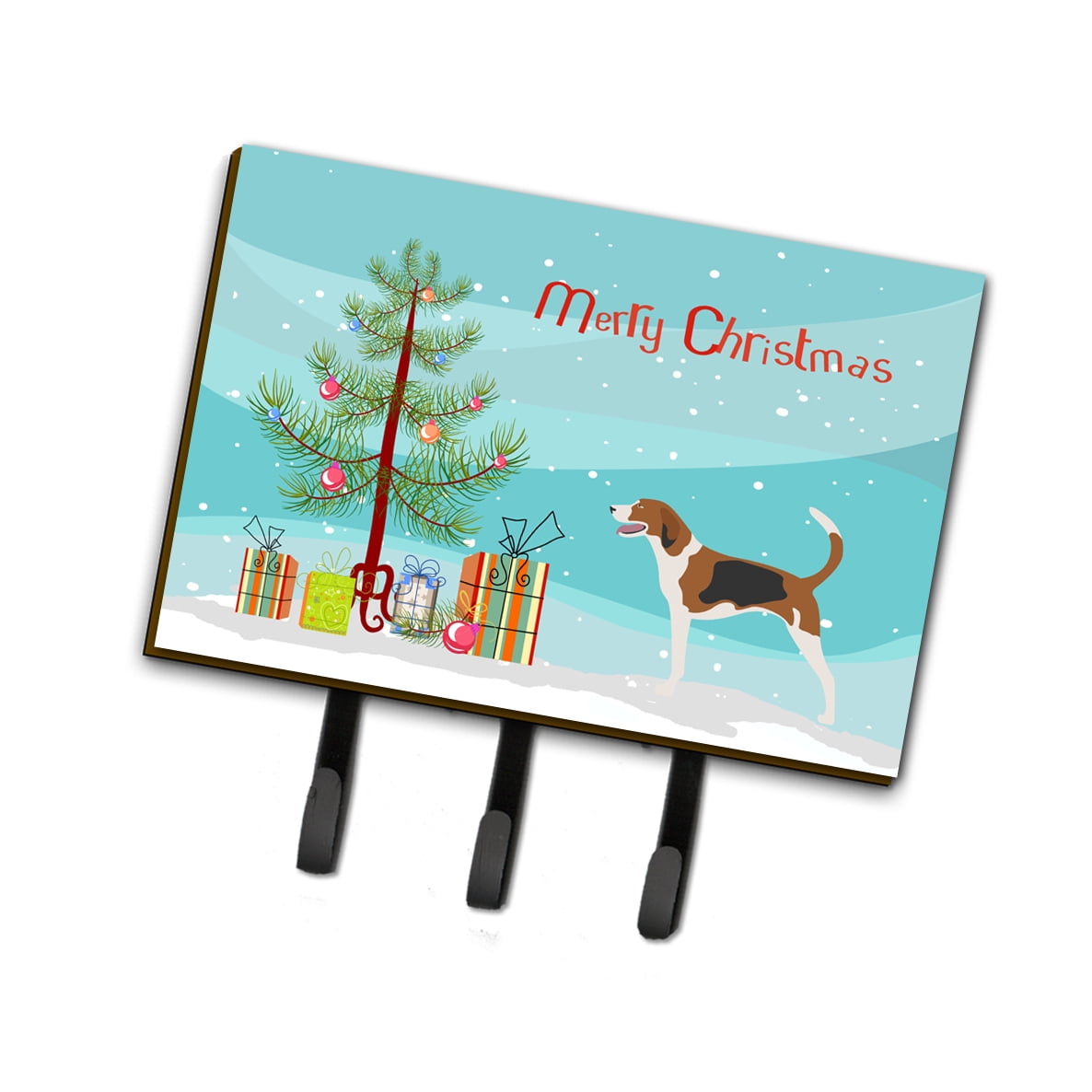 Picture of Carolines Treasures BB8433TH68 American Foxhound Christmas Leash Or Key Holder