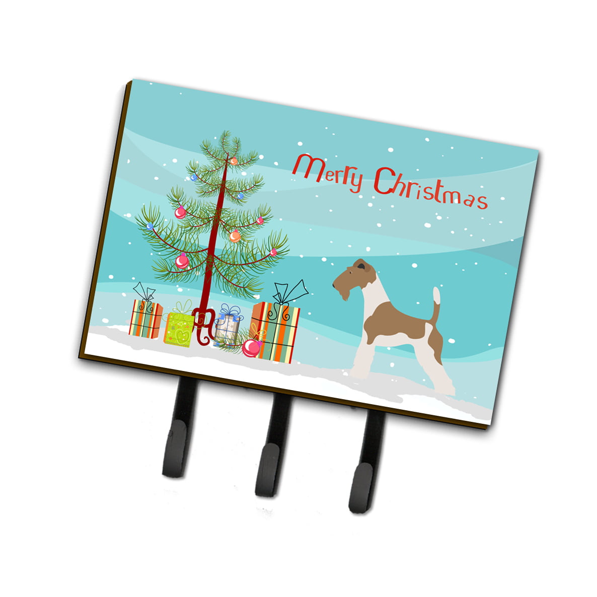 BB8446TH68 Wire Fox Terrier Christmas Leash Or Key Holder