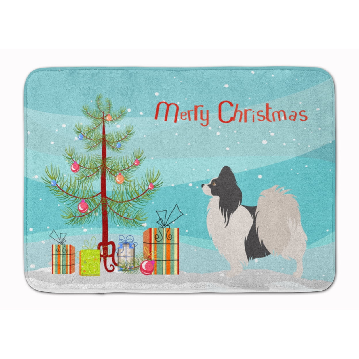 BB8484RUG Papillon Christmas Machine Washable Memory Foam Mat