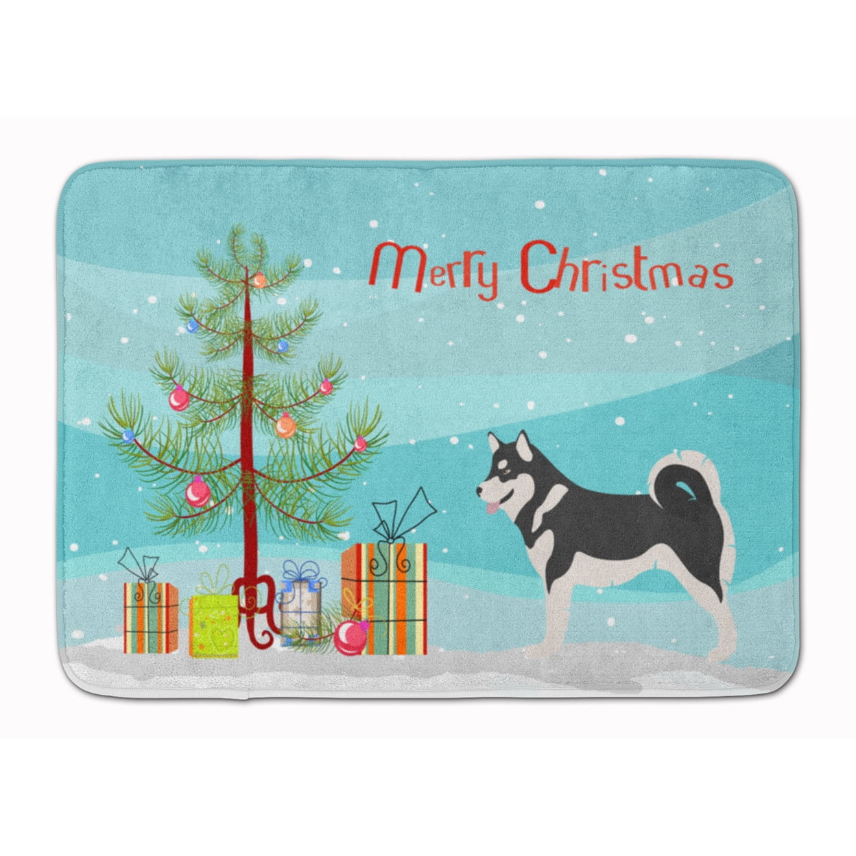 BB8486RUG Alaskan Malamute Christmas Machine Washable Memory Foam Mat