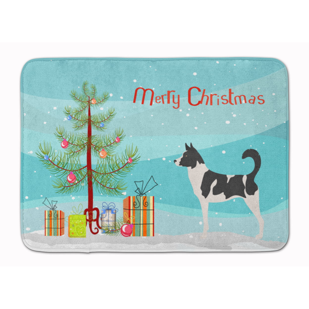 BB8491RUG Canaan Dog Christmas Machine Washable Memory Foam Mat