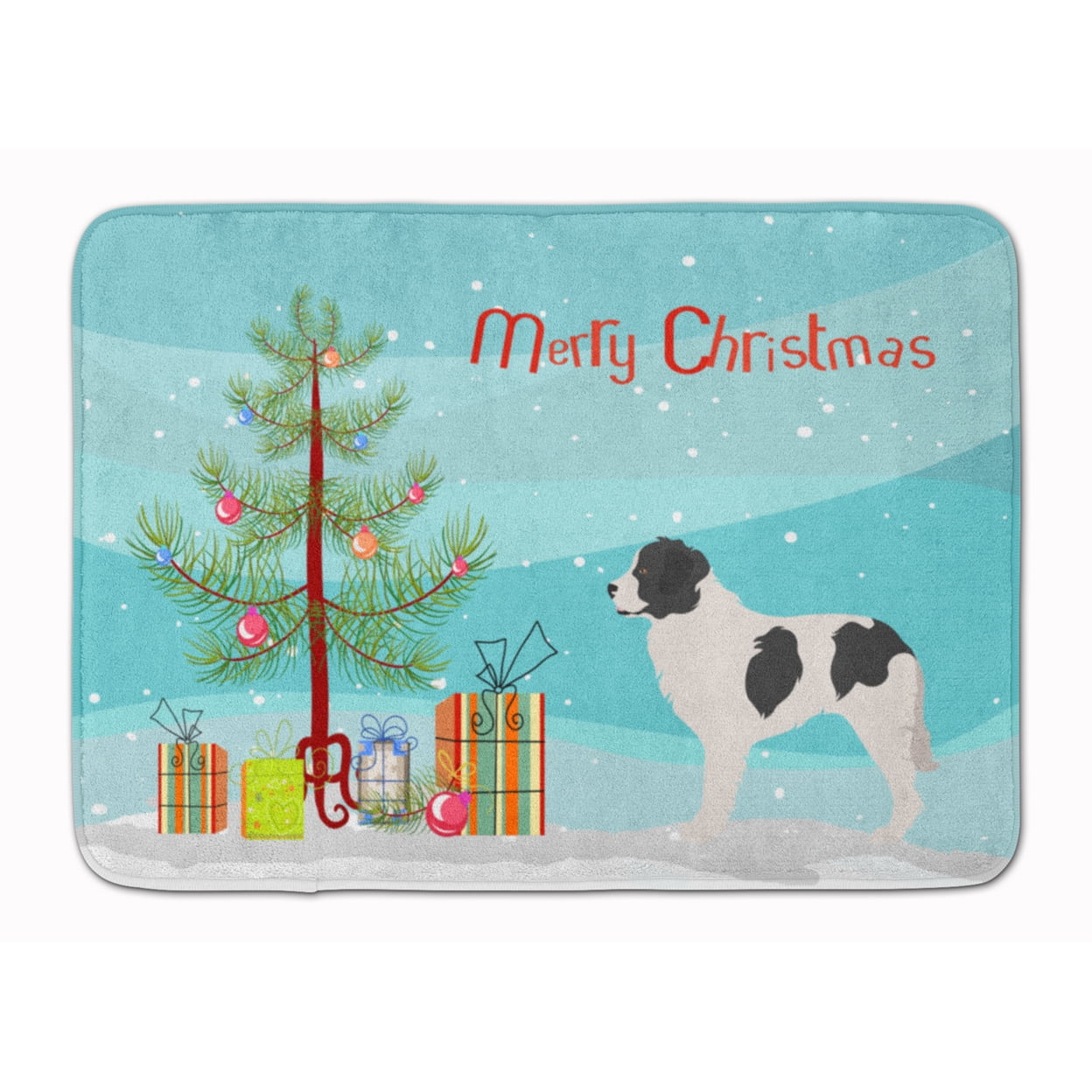 BB8493RUG Landseer Christmas Machine Washable Memory Foam Mat