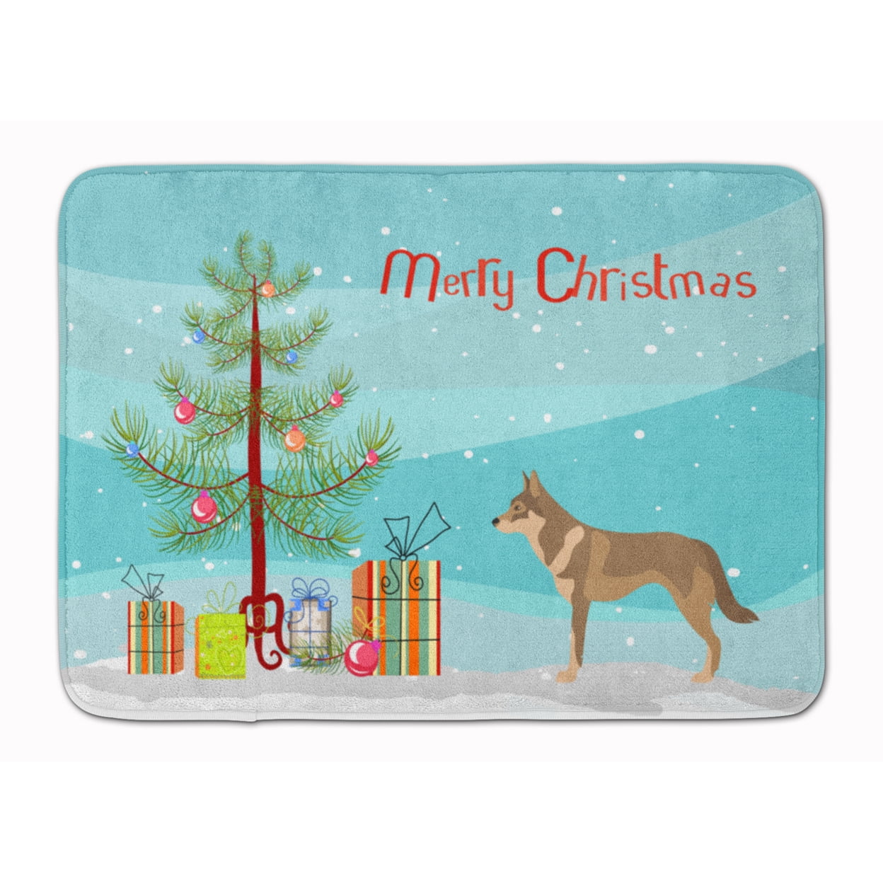 BB8497RUG Czechoslovakian Wolfdog Christmas Machine Washable Memory Foam Mat