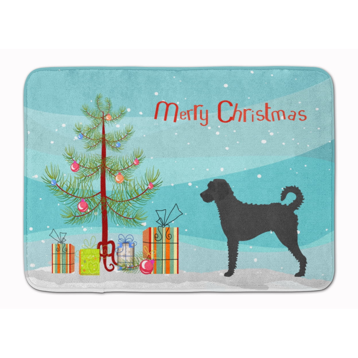 Labradoodle Christmas Machine Washable Memory Foam Mat