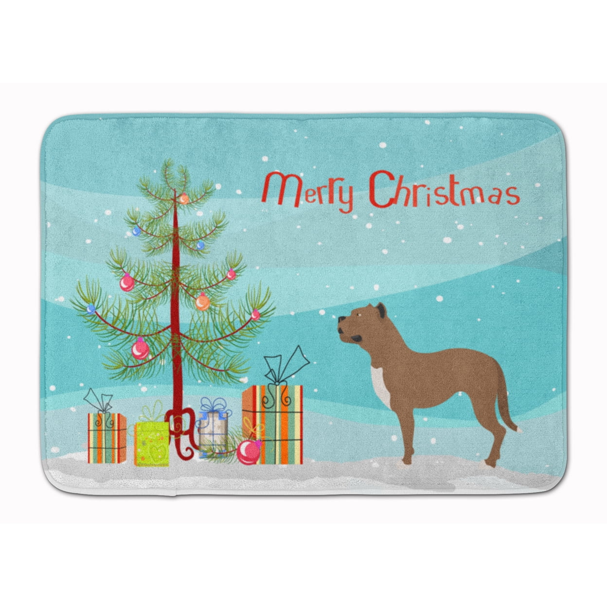 BB8501RUG Perro De Presa Canario Christmas Machine Washable Memory Foam Mat
