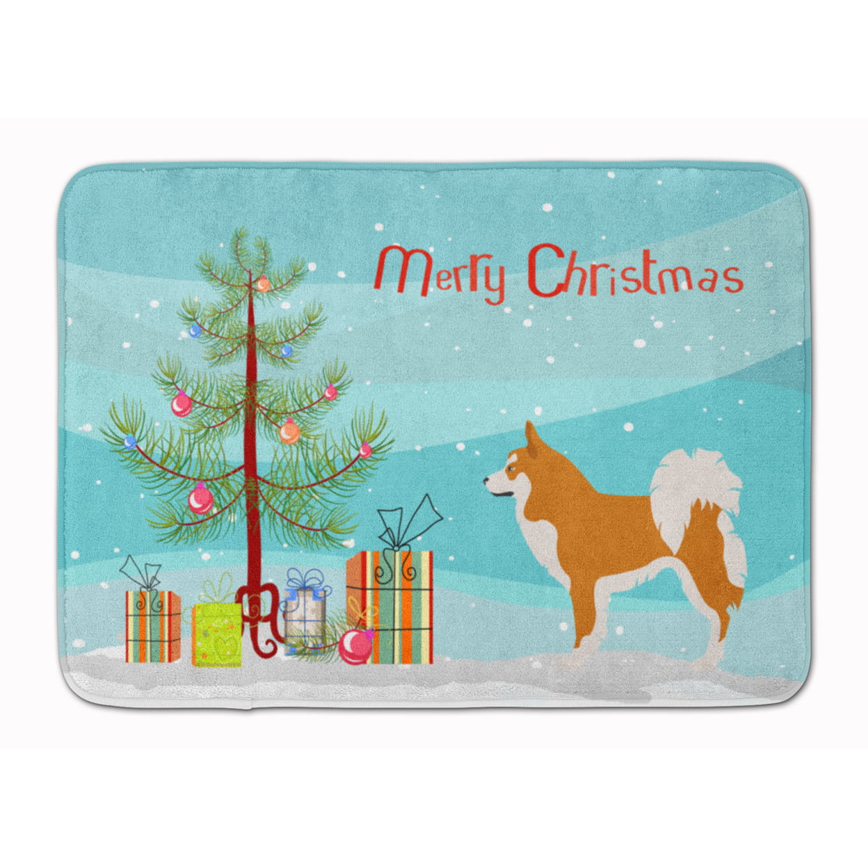 BB8502RUG Icelandic Sheepdog Christmas Machine Washable Memory Foam Mat