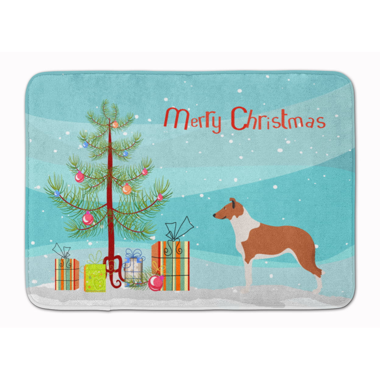 BB8504RUG Smooth Collie Christmas Machine Washable Memory Foam Mat