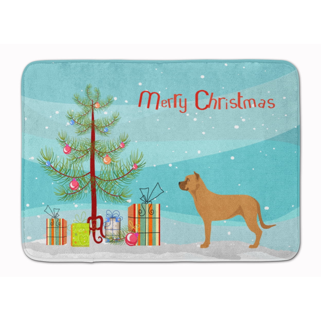 Alano Espanol Spanish Bulldog Christmas Machine Washable Memory Foam Mat