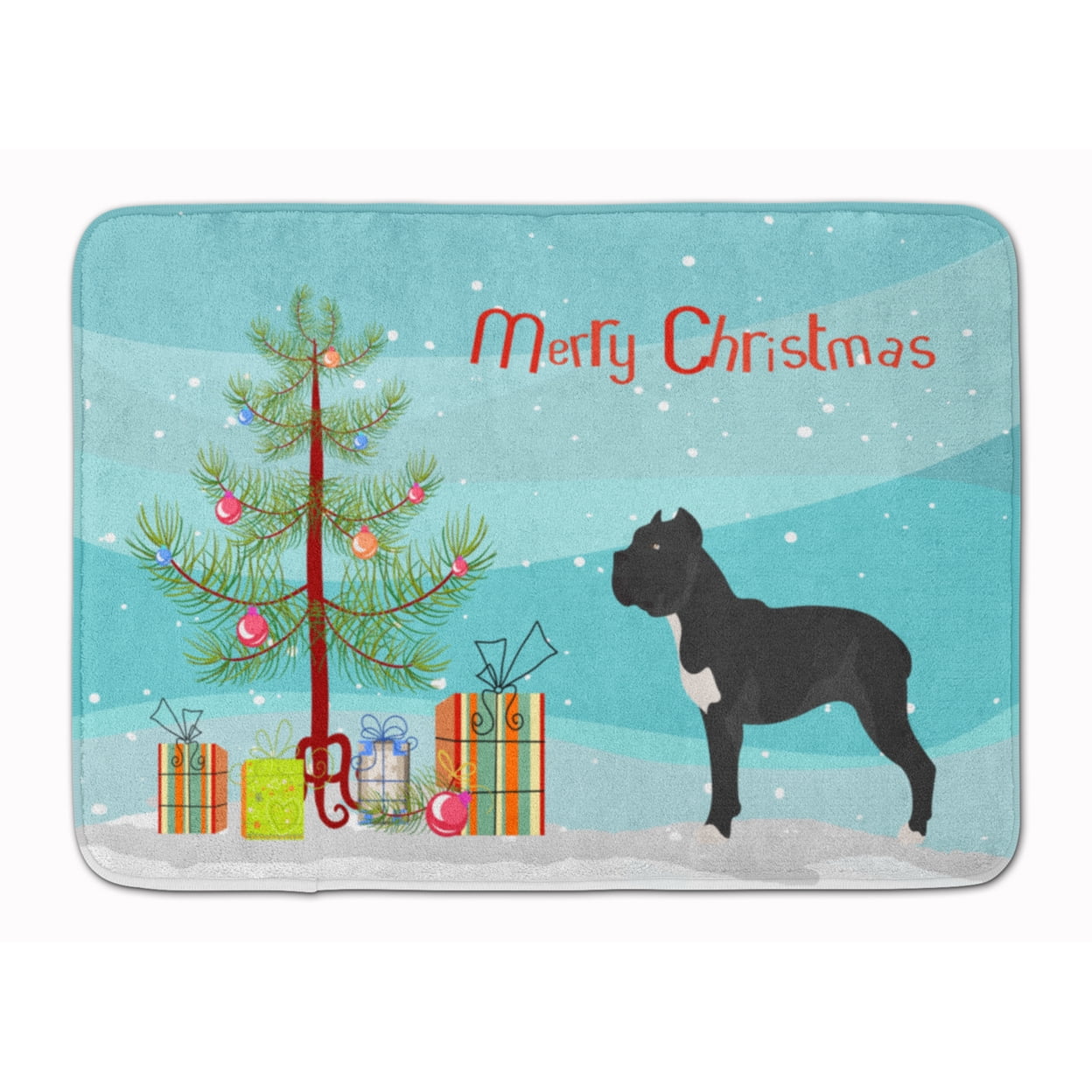 BB8507RUG Cane Corso Christmas Machine Washable Memory Foam Mat