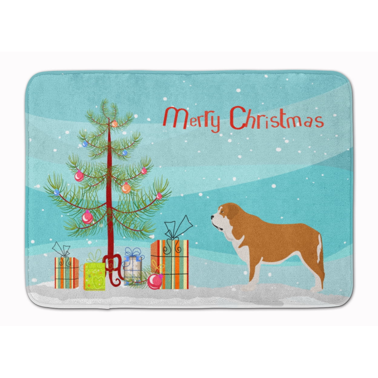 Mastin Epanol Spanish Mastiff Christmas Machine Washable Memory Foam Mat