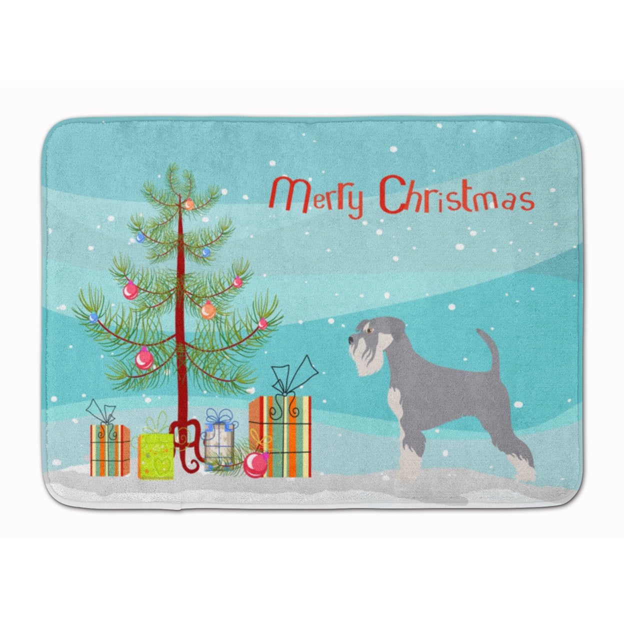 BB8512RUG Schnauzer Christmas Machine Washable Memory Foam Mat