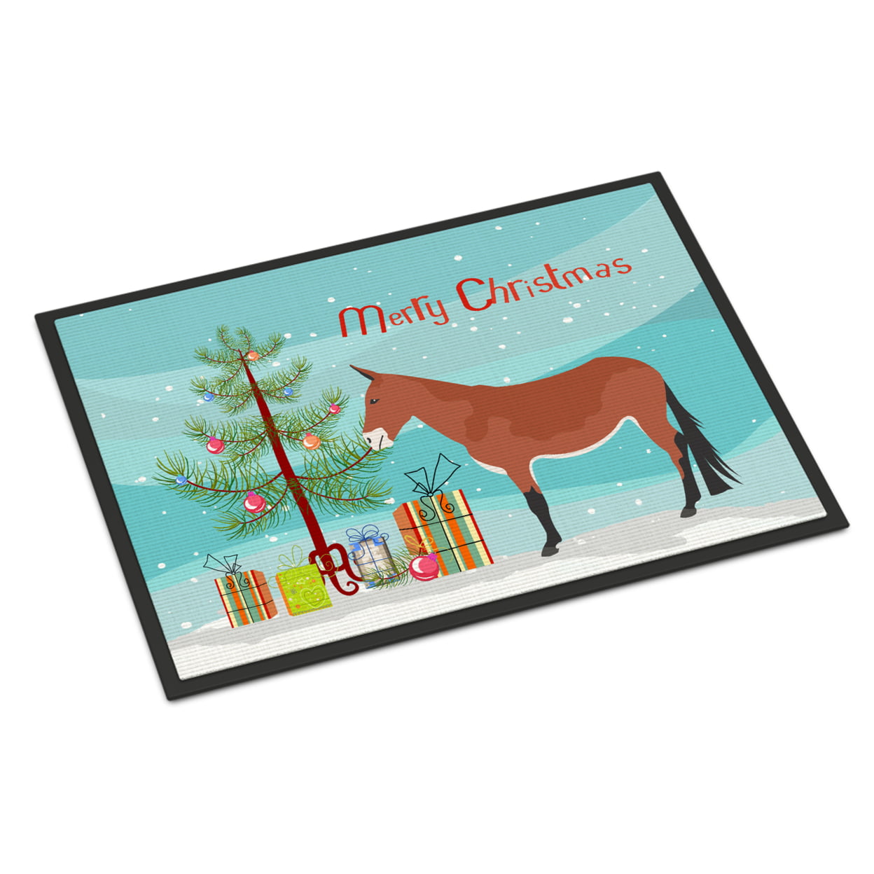 Mule Christmas Indoor or Outdoor Mat - 24 x 36 in.