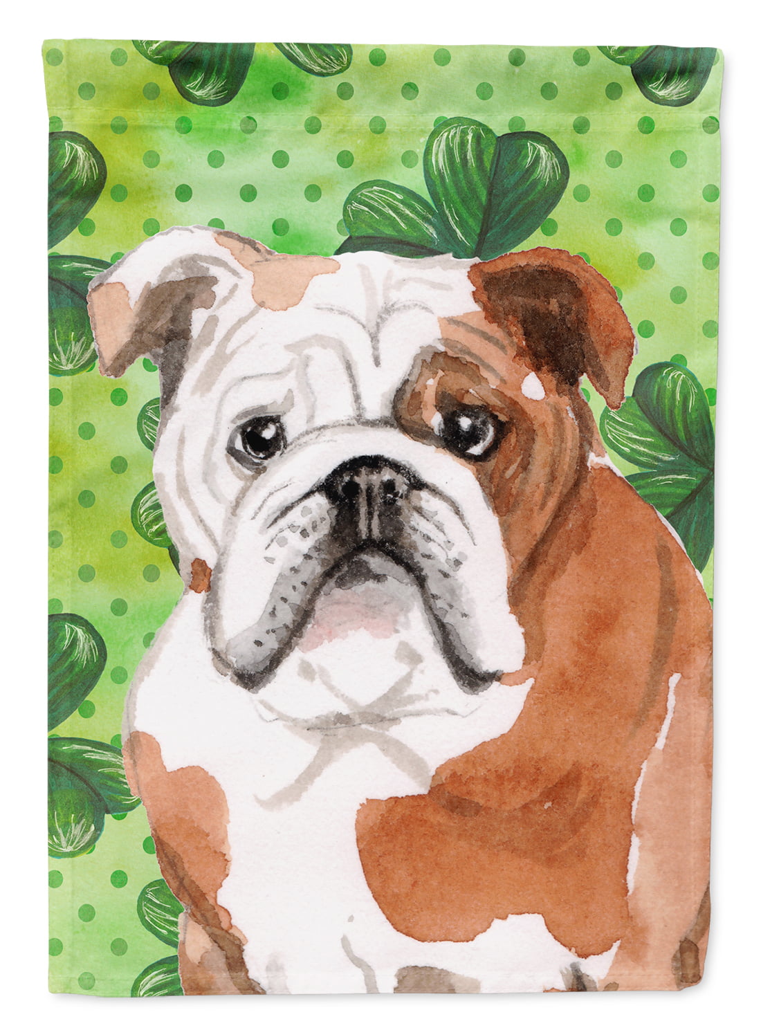 English Bulldog Saint Patricks Flag Canvas - House Size