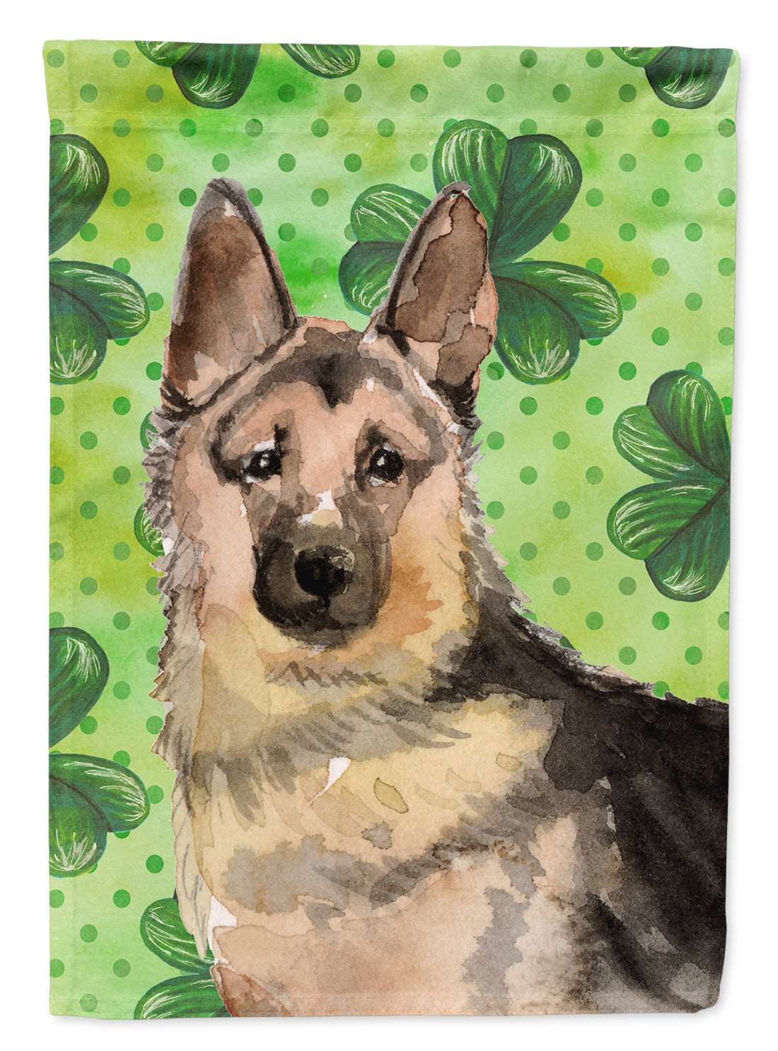 BB9558CHF German Shepherd Saint Patricks Flag Canvas - House Size