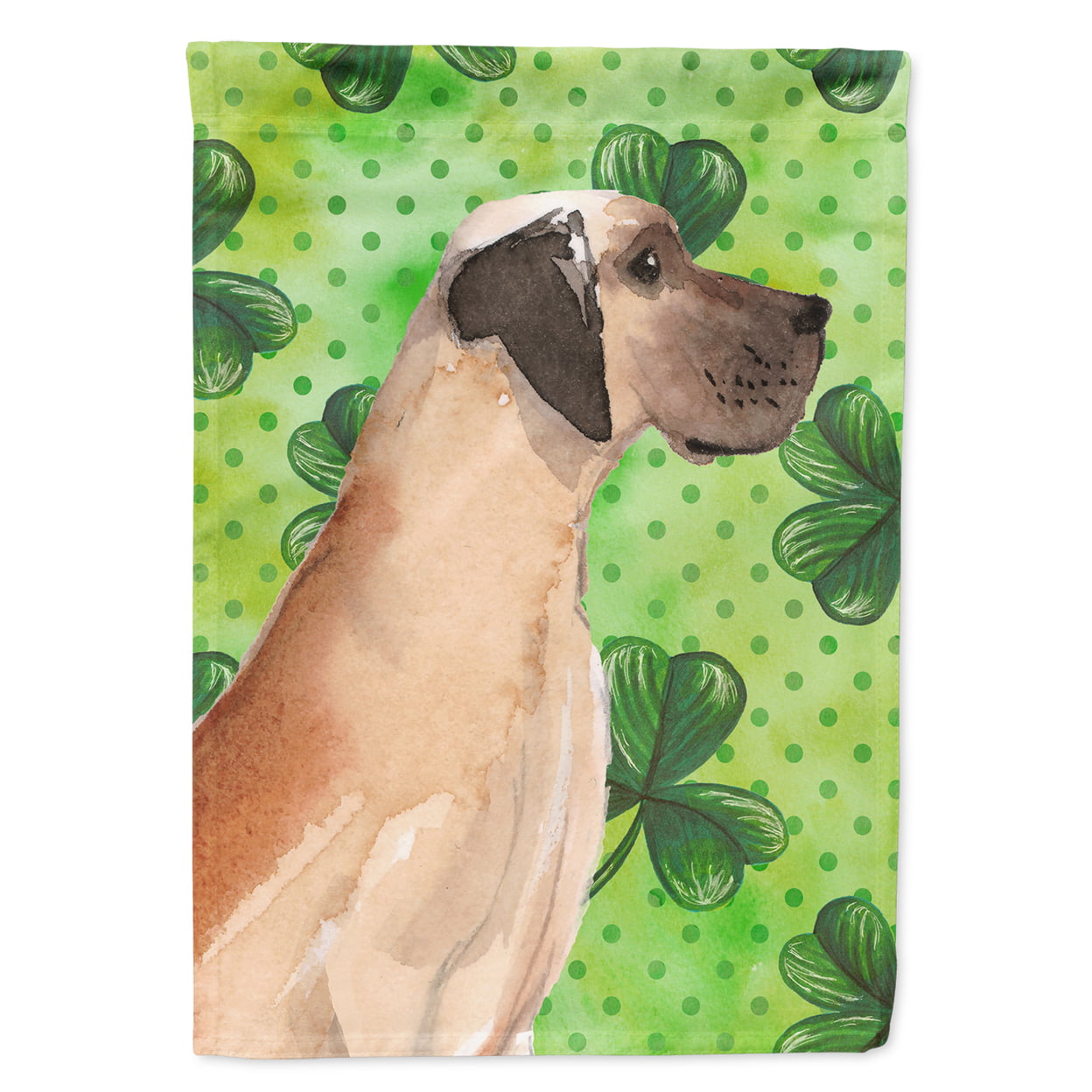 Fawn Natural Great Dane Saint Patricks Flag Canvas - House Size