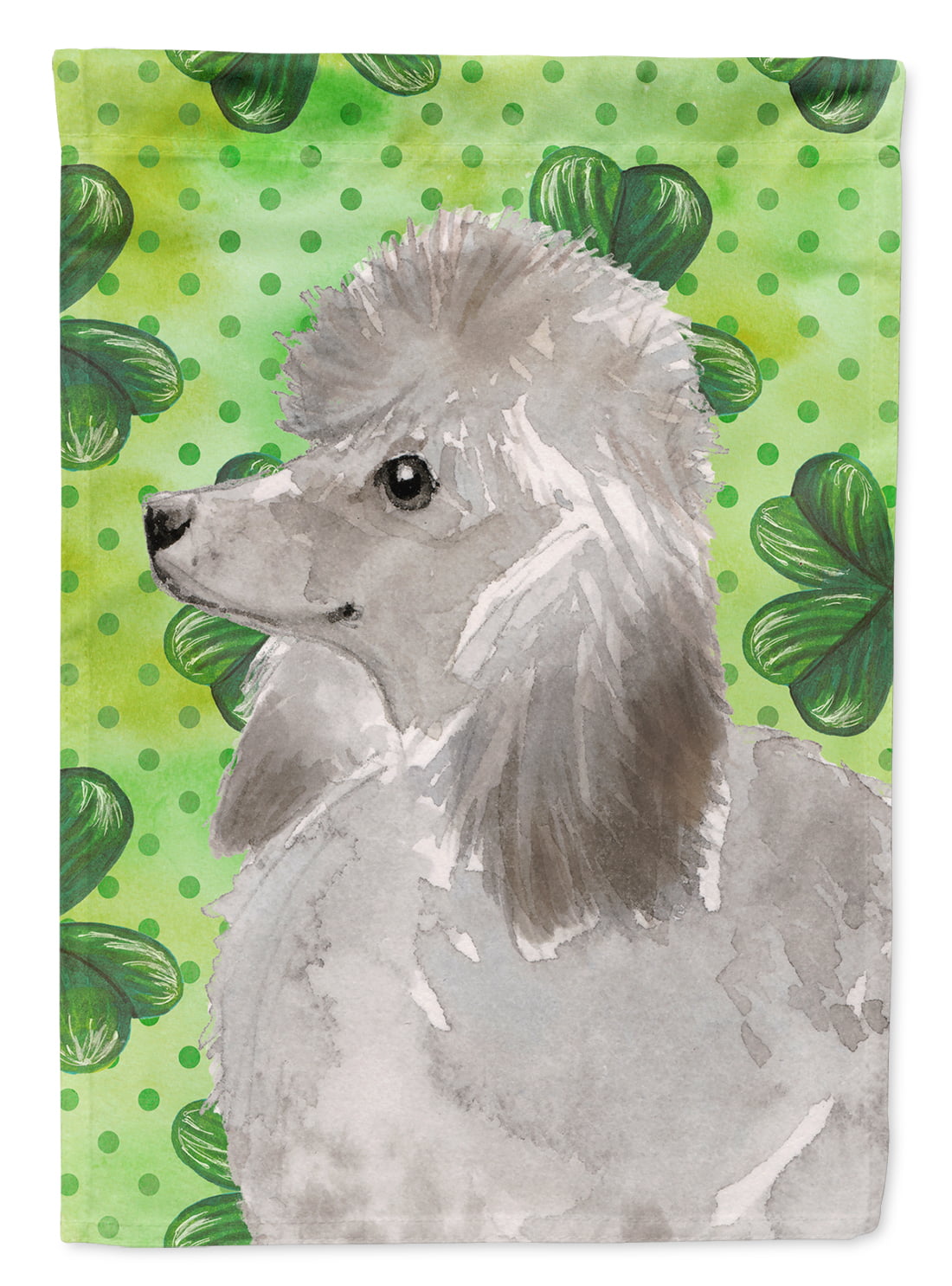 Grey Standard Poodle Saint Patricks Flag Canvas - House Size