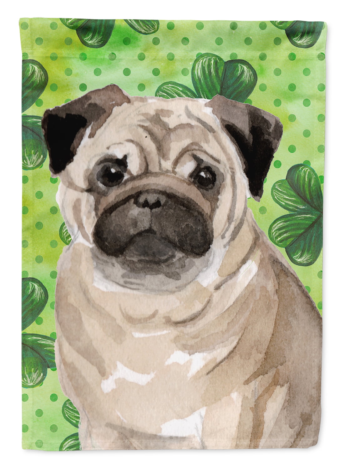 Fawn Pug Saint Patricks Flag Canvas - House Size