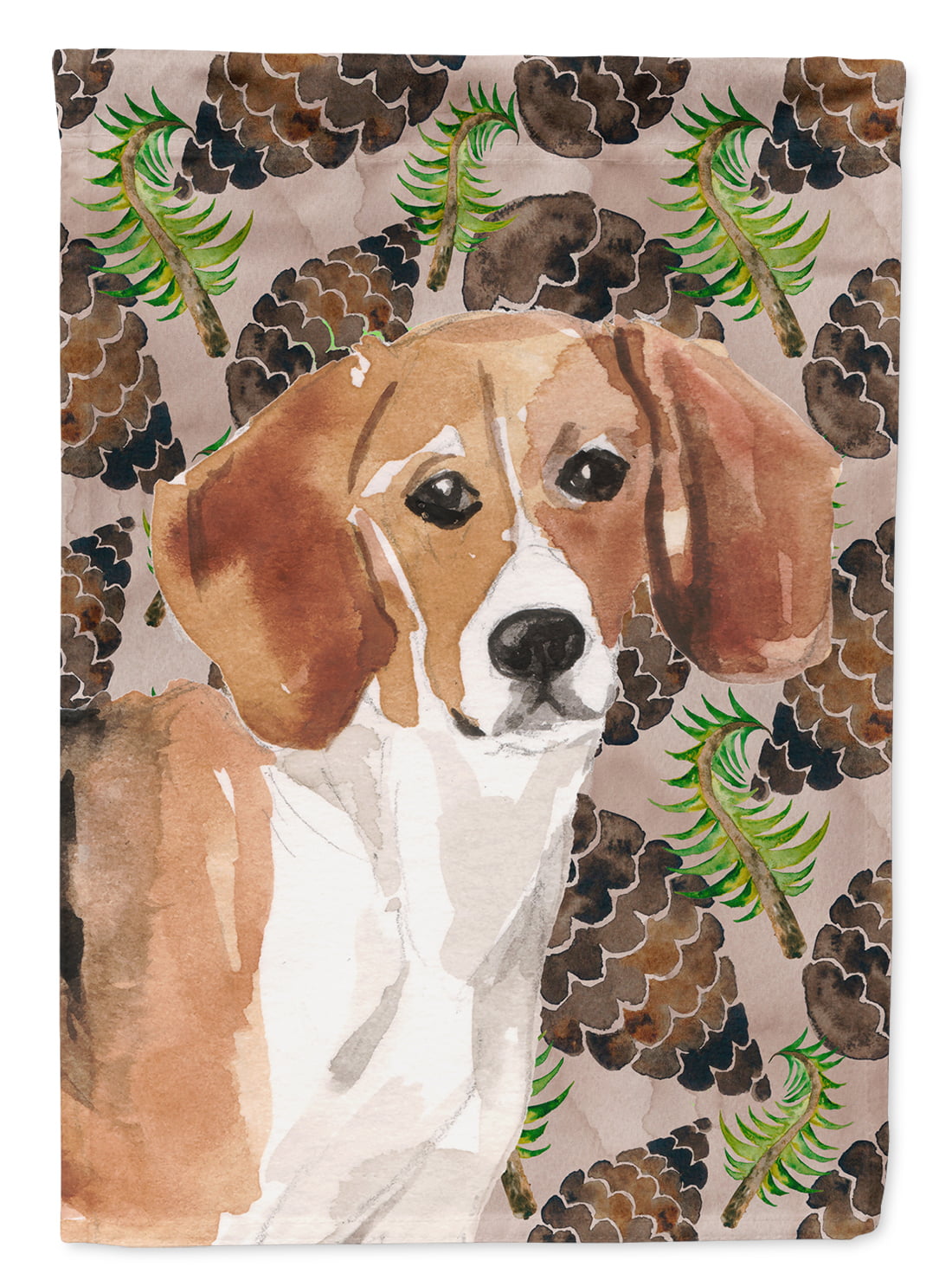 BB9579CHF Beagle Pine Cones Flag Canvas - House Size