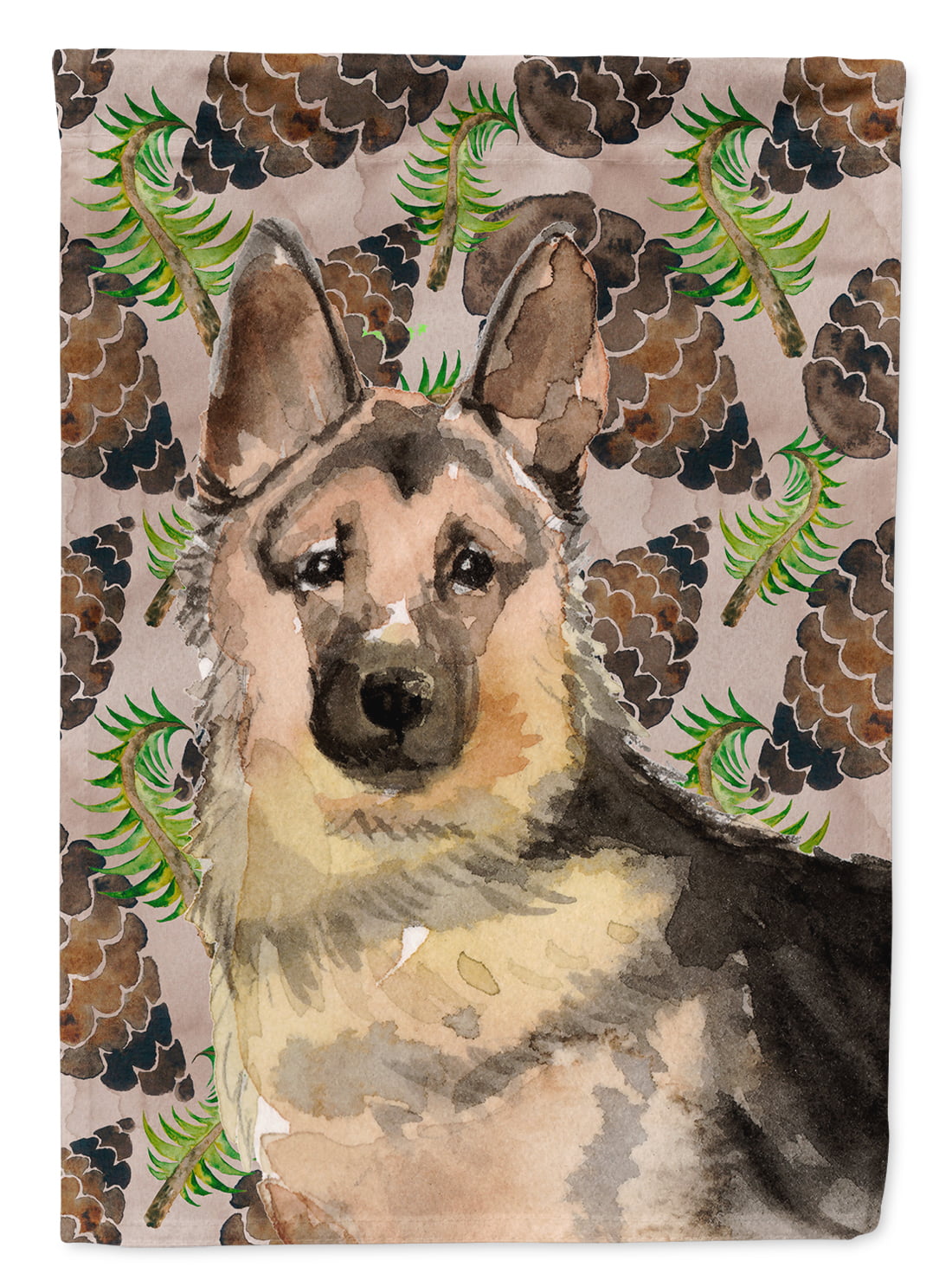 BB9593CHF German Shepherd Pine Cones Flag Canvas - House Size