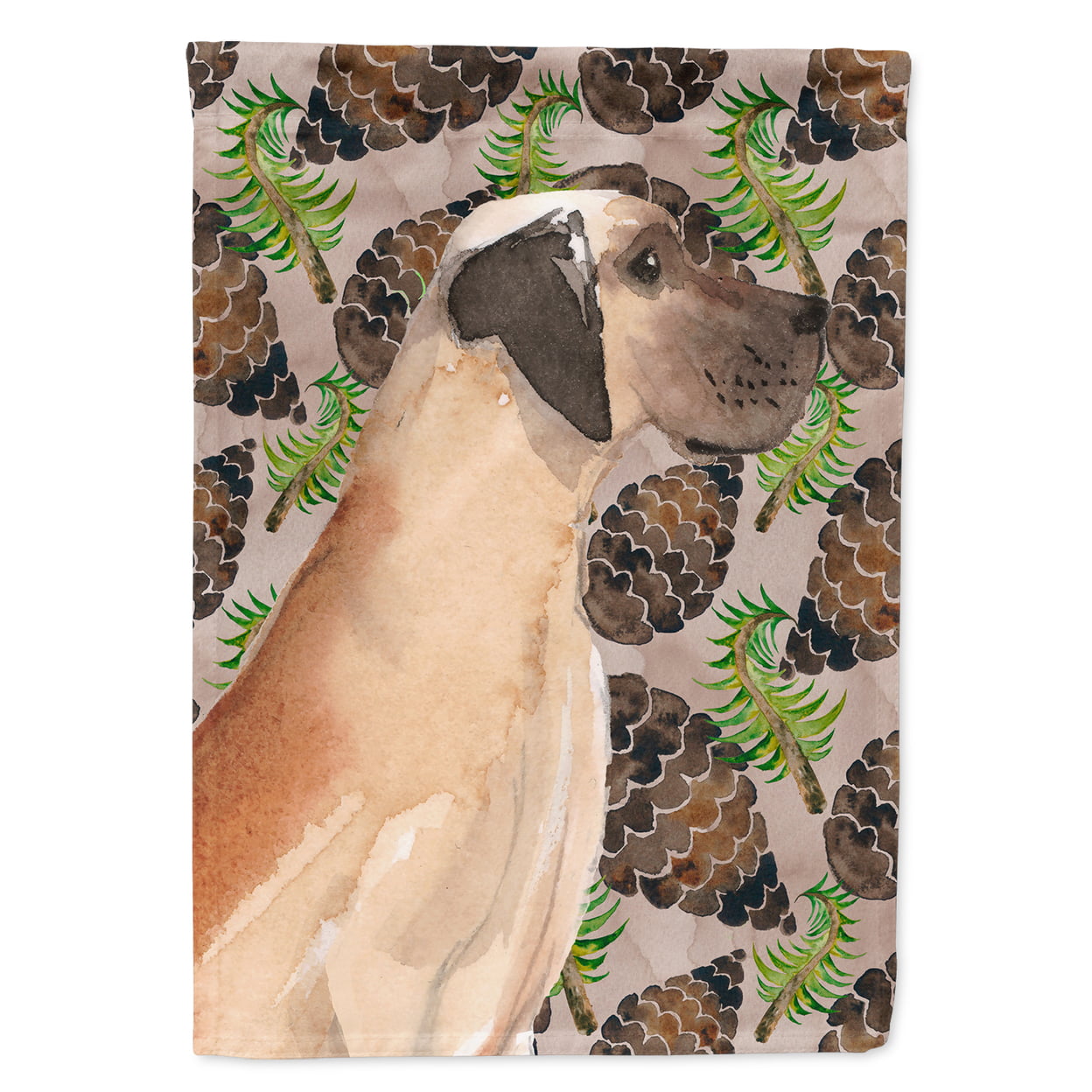 Fawn Natural Great Dane Pine Cones Flag Canvas - House Size